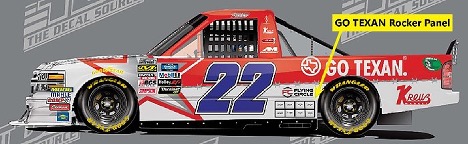 Race car GO TEXAN Rocker Panel